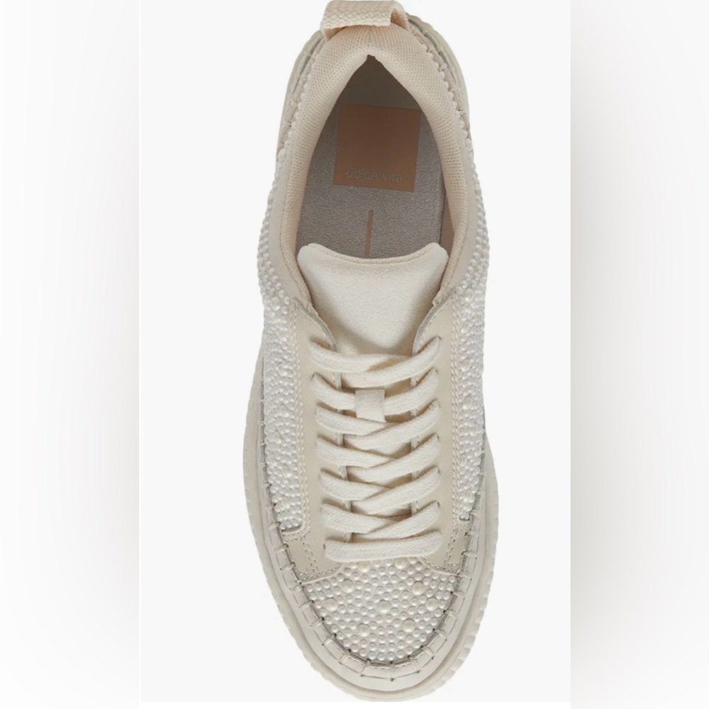 NIB Dolce Vita Nicona Pearl White Sneakers Size 7.5 - Picture 4 of 8
